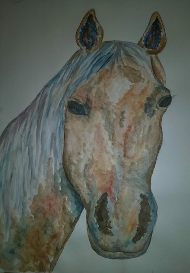 Mi caballo acuarela Mixed Media