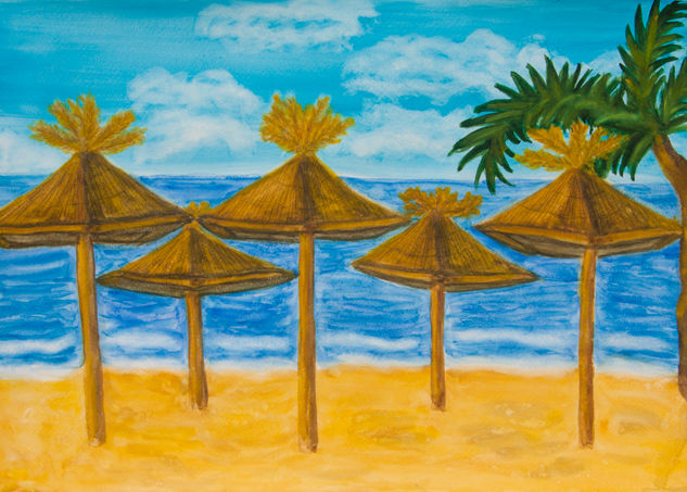 Exotic beach Watercolour Paper Marine Painting