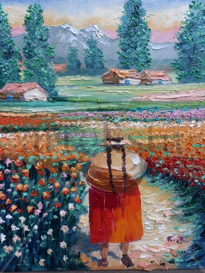 Caminante andina Oil Canvas Landscaping