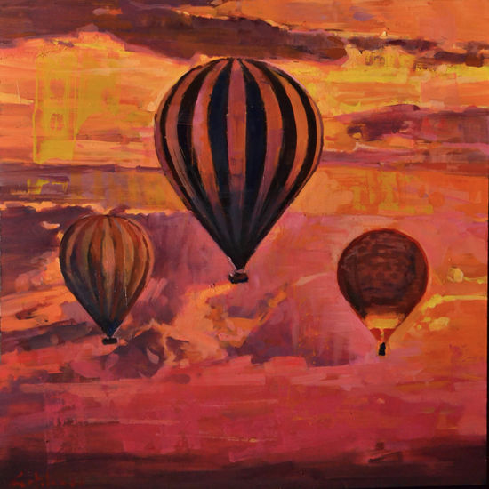 Un amanecer en Globo Oil Panel Others