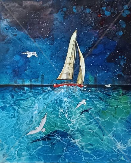 Mar Abierto Acrylic Canvas Marine Painting