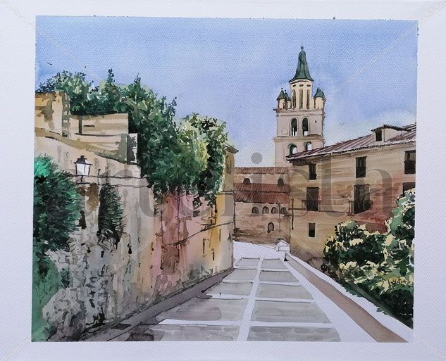 Catedral de Calahorra Acuarela Papel Paisaje