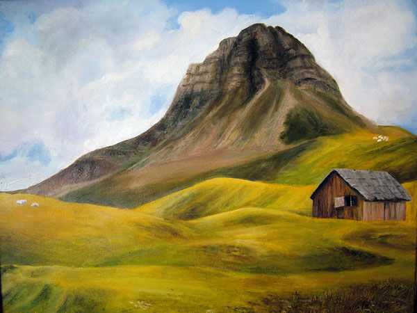 Paisaje en oro Oil Canvas Landscaping