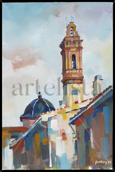 Iglesia san Bartolomé en Godella Acrylic Card Landscaping