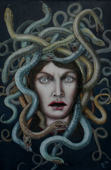 Medusa Oil Panel Portrait