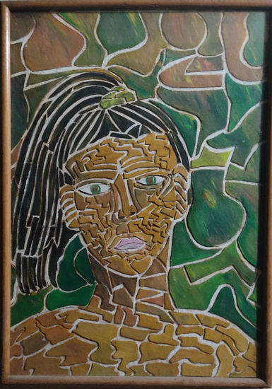 Muchacha en puzzle Acrylic Others Figure Painting