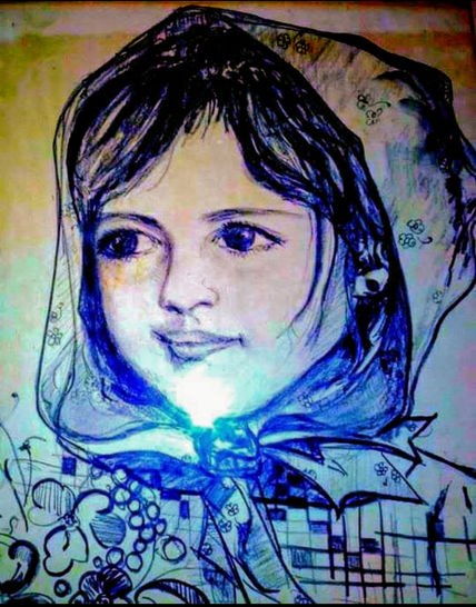 Niña azul