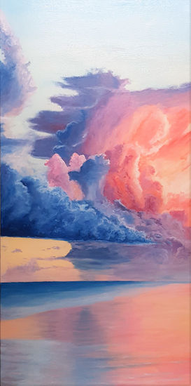 Burning sky Oil Canvas Marine Painting