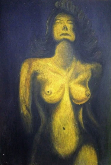 Desnuda entre penumbras Pastel Panel Nude Paintings