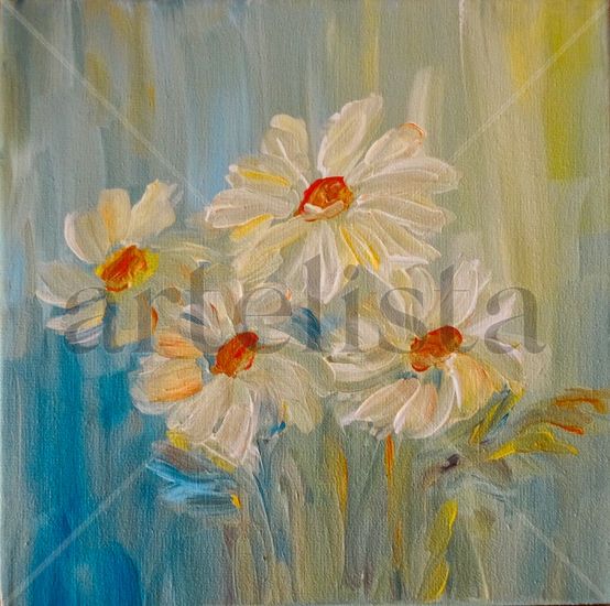 Margaritas Acrylic Canvas Floral Painting