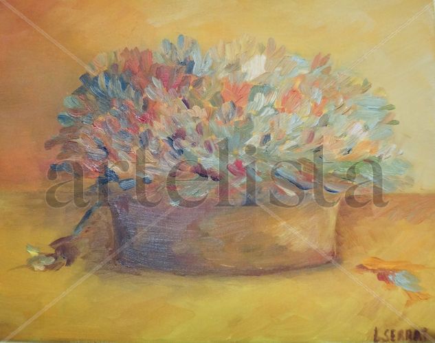 Vasija con flores Oil Canvas Floral Painting