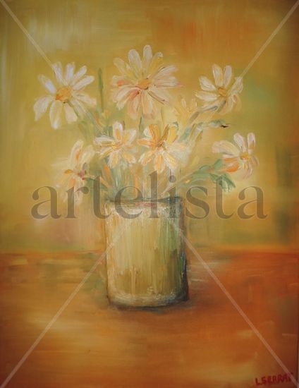 Margaritas de madrugada Oil Canvas Floral Painting