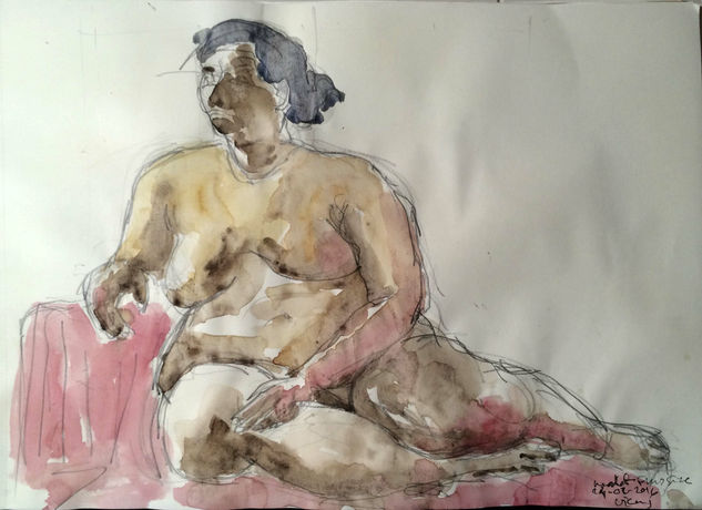 Debora 1 (Plus size) Watercolour Paper Figure Painting