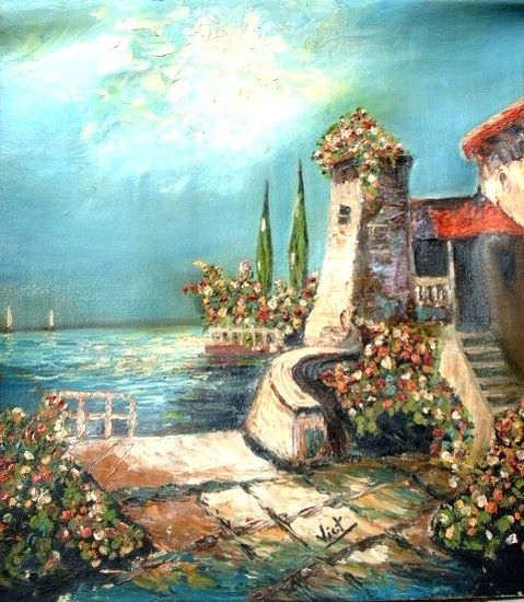 Mirada al Mar Oil Canvas Landscaping