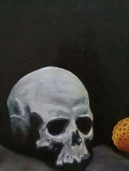 Vanitas con cempasúchil Oil Canvas Floral Painting