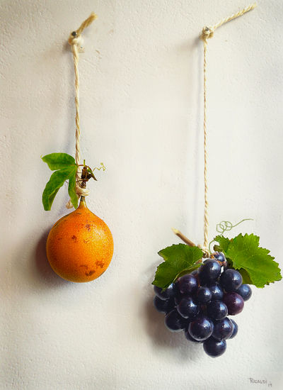 "UVA CON GRANADILLA" Óleo Lienzo Bodegones