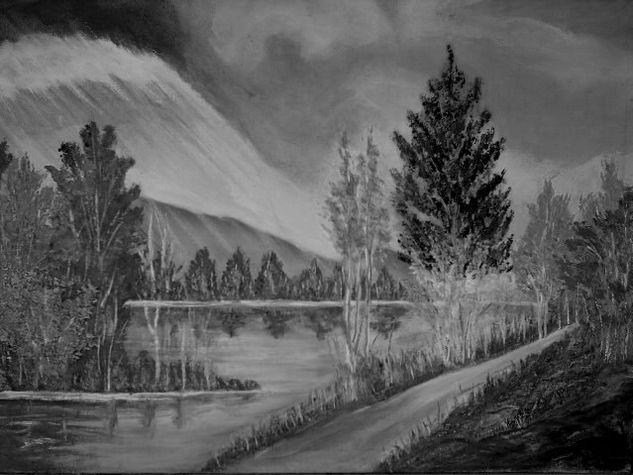 Paisaje en Blanco y Negro Oil Canvas Landscaping