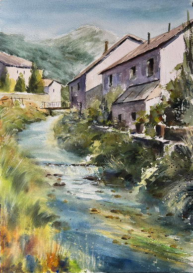 puebla de lillo leon Watercolour Paper Landscaping