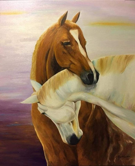 caballos Oil Canvas Animals