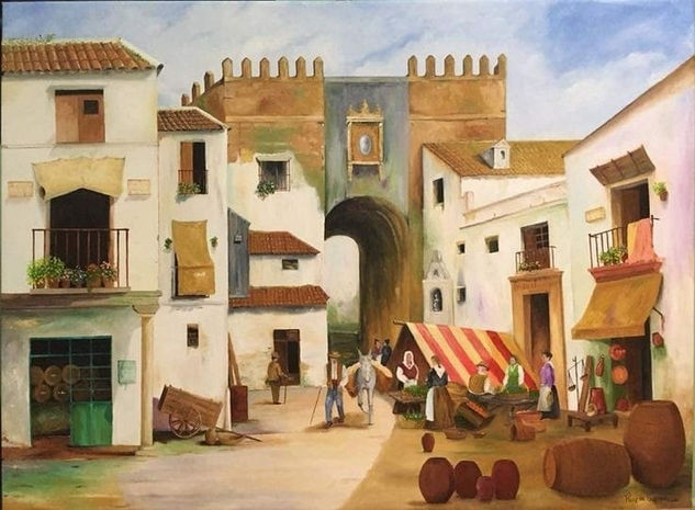 sevilla (reprod M Fernandez) Oil Canvas Landscaping