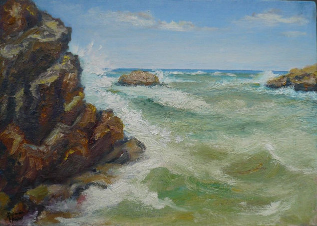 mar en luz Oil Canvas Landscaping