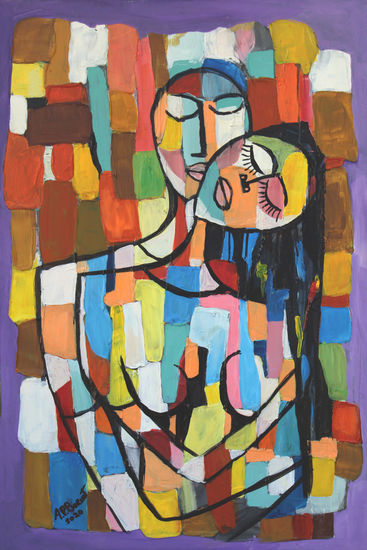 Pareja II Media Mixta Lienzo Figura