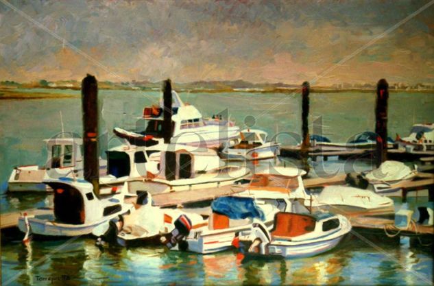 PUERTO DEPORTIVO Oil Canvas Marine Painting