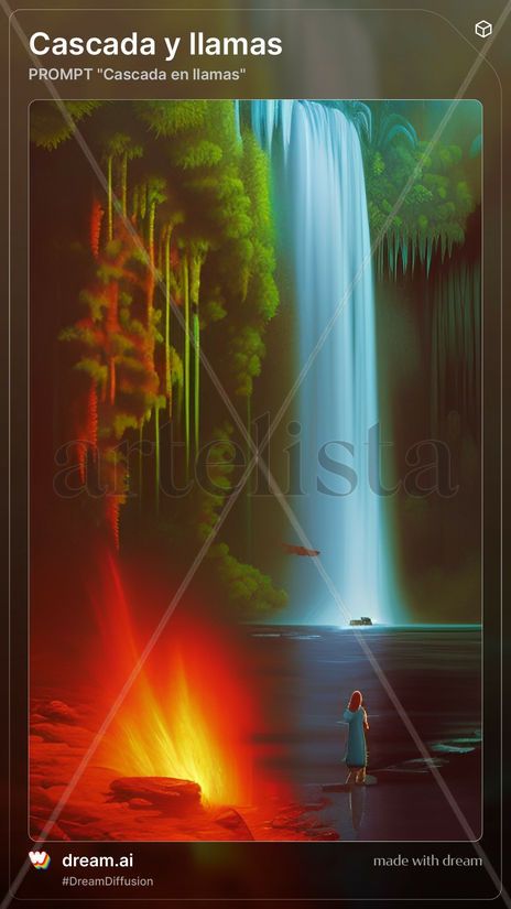 Cascada y llamas
