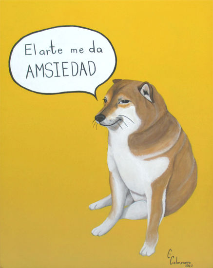 El arte me da amsiedad Acrílico Tabla Animales