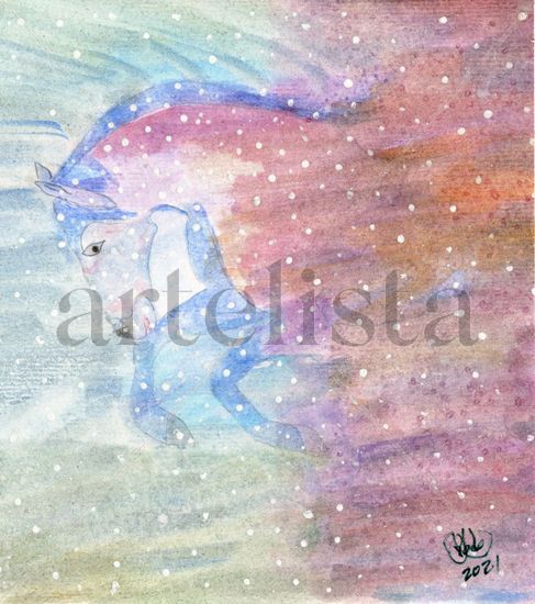 Caballo Watercolour Card Animals