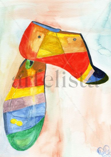 Horma de zapatos Watercolour Card Figure Painting