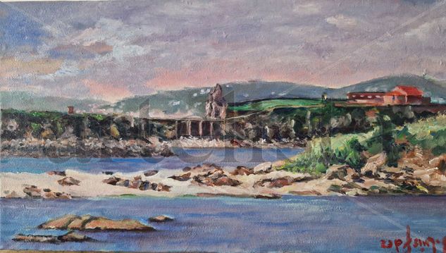 Ermita en la Lanzada-O Grobe-Pontevedra Oil Canvas Marine Painting