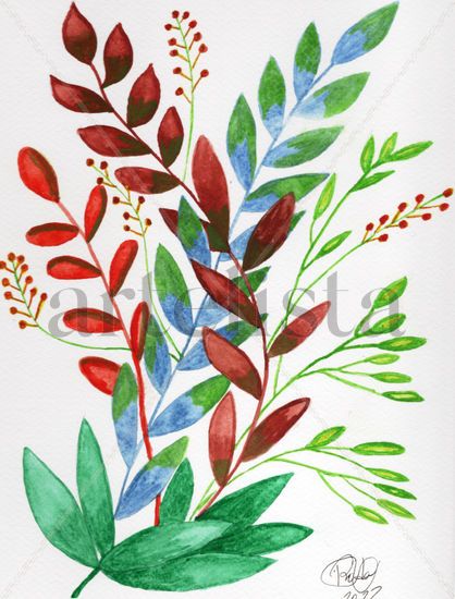 Colores de la naturaleza Watercolour Card Floral Painting