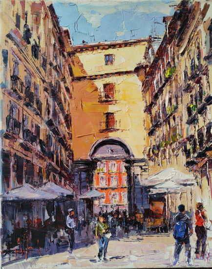 Entrada a plaza mayor Oil Canvas Landscaping