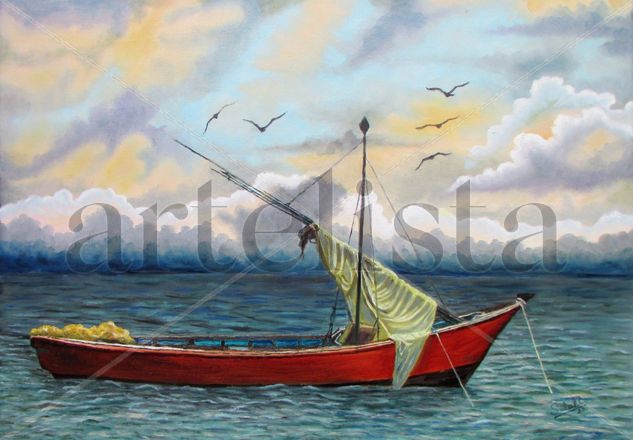 Velero. Oil Canvas Marine Painting