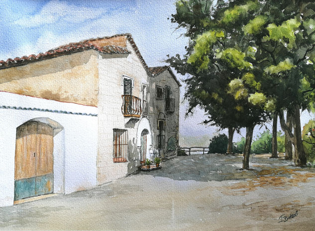 Antic mas Olive-Batllori Alt Penedès (N) Watercolour Paper Landscaping