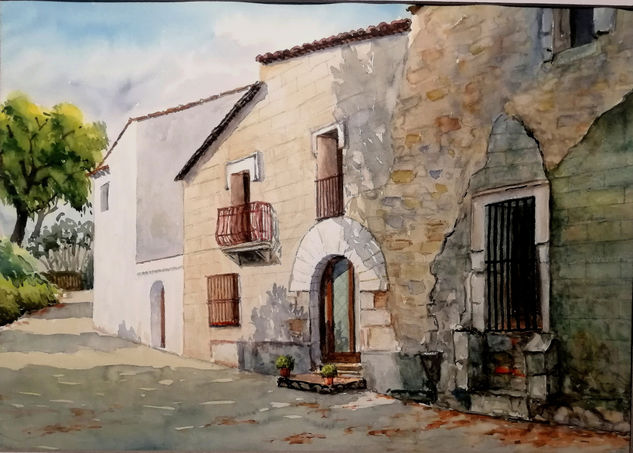 Antic mas Olive-Batllori Alt Penedès (S) Watercolour Paper Landscaping