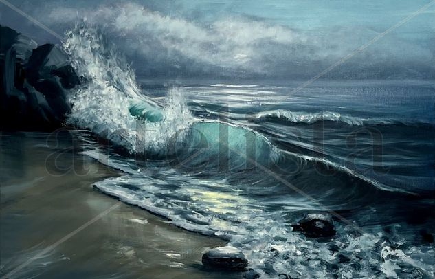 el mar frio Oil Canvas Marine Painting