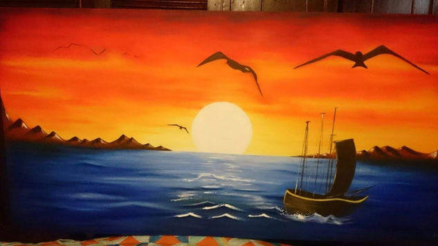 Atardecer Bumangues Oil Canvas Landscaping