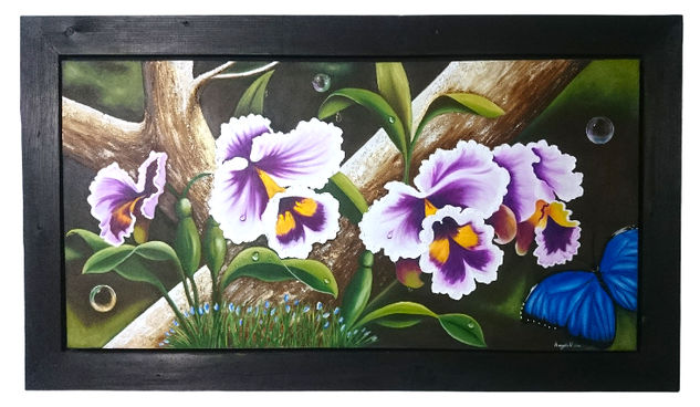 Orquideas Oil Canvas Floral Painting