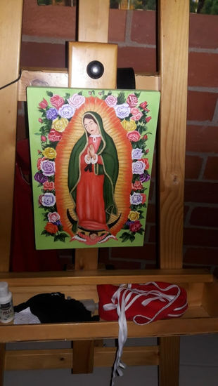 Virgen de Guadalupe Óleo Lienzo Retrato