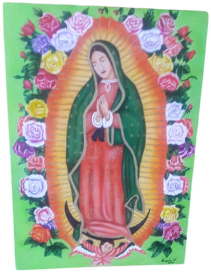 Virgen de Guadalupe Oil Canvas Portrait