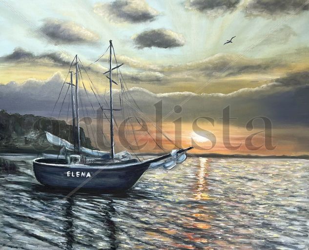 En silencio Oil Canvas Marine Painting