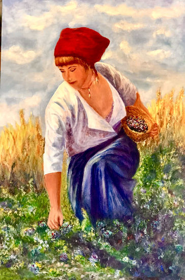 Campesina Oil Canvas Figure Painting