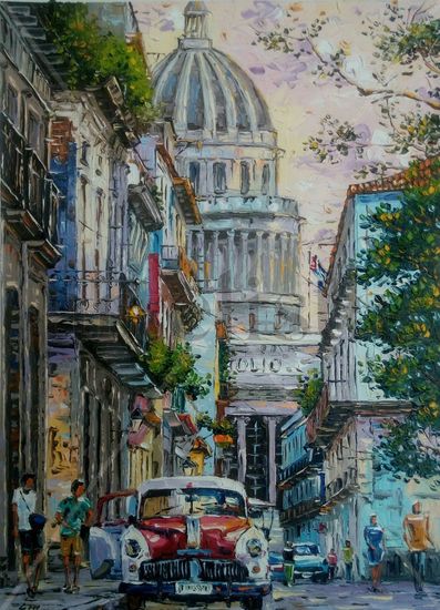 Habana Vieja Oil Canvas Landscaping