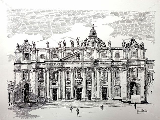 Original_Plaza San Pedro_Vaticano_Roma Tinta