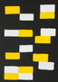 Abstract painting in white, yellow and black colours 1 rectangular