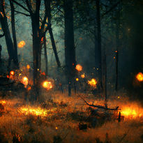 Luces en el bosque