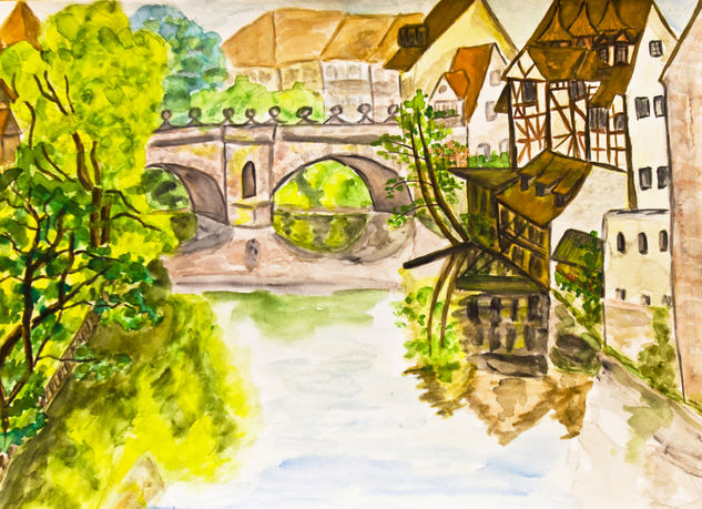 Nuremberg 14 Acuarela Papel Paisaje