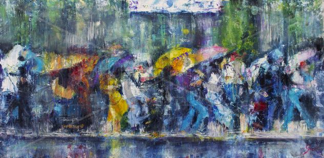 Friday Rain Oil Canvas Landscaping